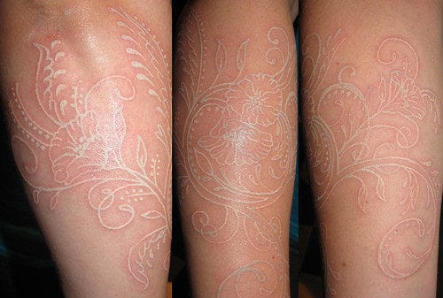 White tattoo ink example