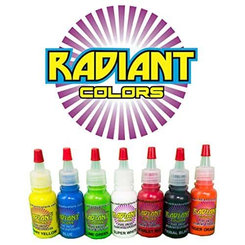 Radiant colors ink in the tattoo kit