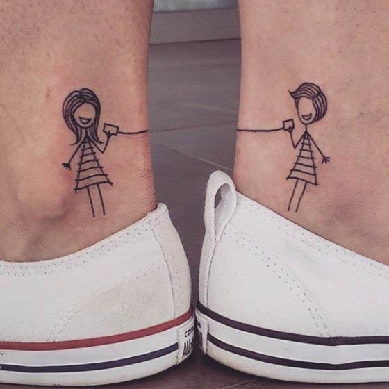 ankle tattoo idea for sisters
