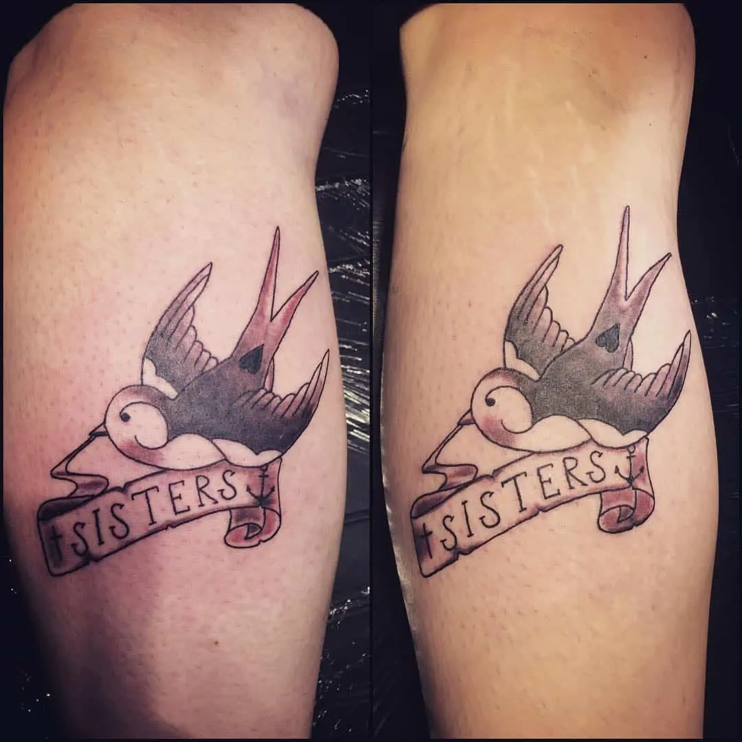Bird tattoo sisters