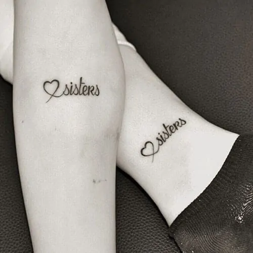 Minimalistic sisters tattoo inspiration