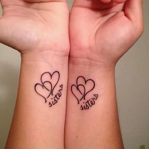 Matching sister tattoo on wrist