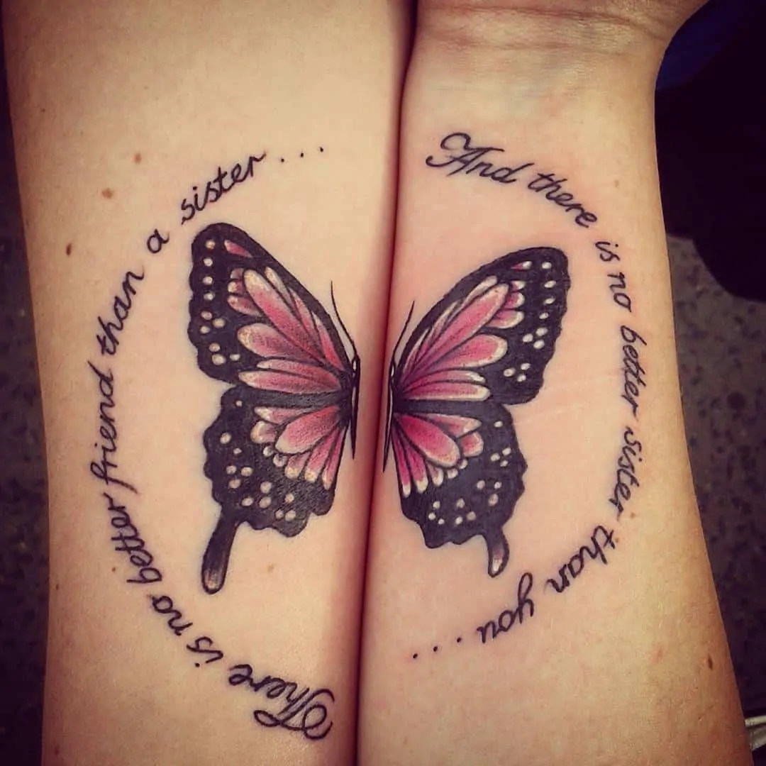 tattoo for sister half butterfly