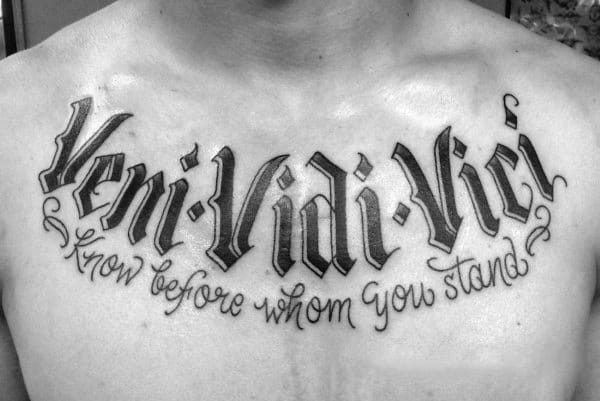 16 Veni Vidi Vici Tattoos With Explained Meaning - TattoosWin