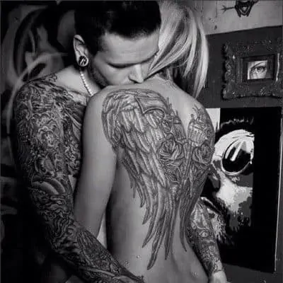 Couple Angel Wing Tattoos