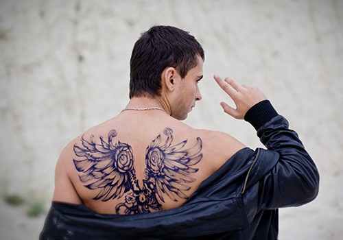 Wings and Roses Tattoo for Men