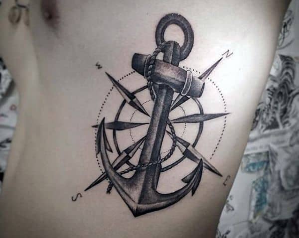 Anchor Compass Tattoo
