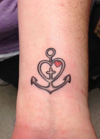 Anchor Love Heart Tattoo