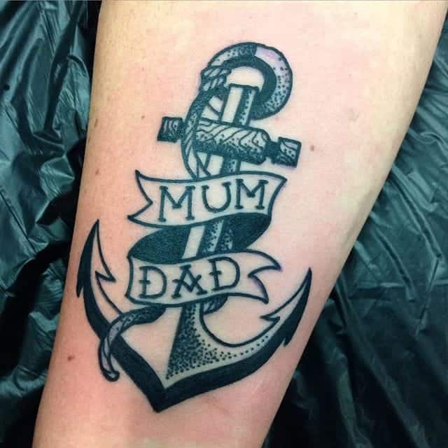 Anchor Mom and Dad Tattoo