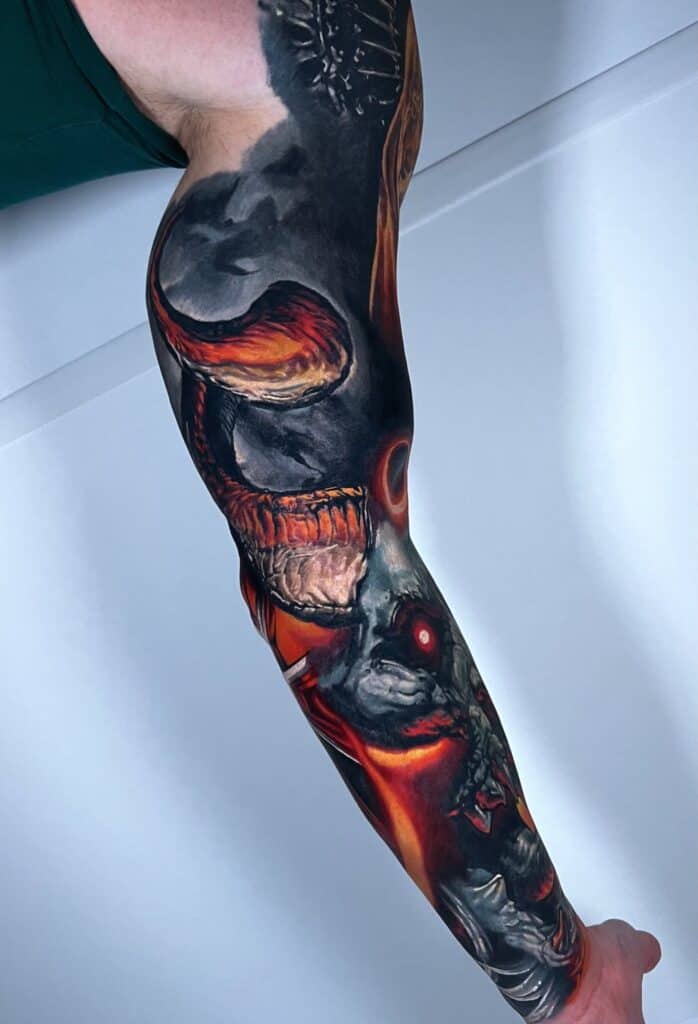 realistic arm tattoo